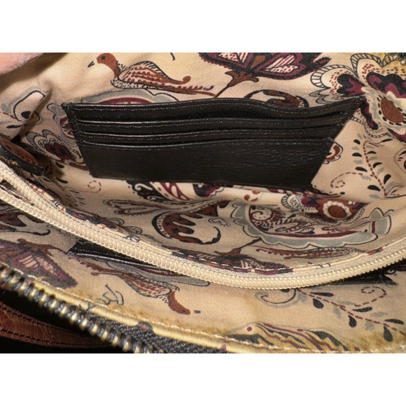 Brighton Adjustable Crossbody Small Brown Croc Embossed Purse Bag Organizer - Picture 6 of 10